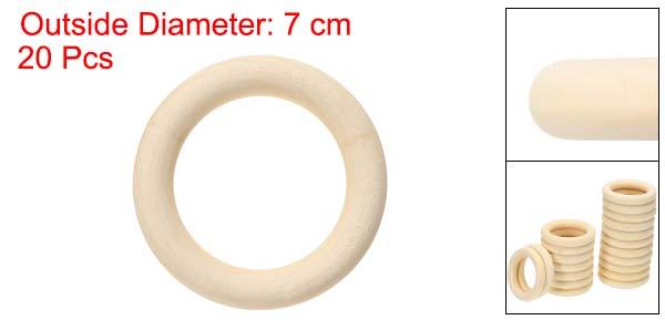 PATIKIL クラフト用70mm/2.8インチの木製リング、20個の天然木製リング未塗装マクラメリングサークルクラフトペンダントコネクター宝石メイキング 2