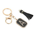 PATIKIL イニシャルレターキーチェーン キュービックジルコニアクリス タルアルファベットキーチェーンレターAタッセルペンダントキーリング女性用財布ハンドバ...