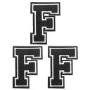 PATIKIL アイロン文字パッチ3パックシェニール文字パッチジーンズ衣類バッグ帽子シャツクラフト修理用刺繍パッチ黒アルファベットF