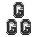 PATIKIL アイロン文字パッチ3パックシェニール文字パッチジーンズ衣類バッグ帽子シャツクラフト修理用刺繍パッチ黒アルファベットG