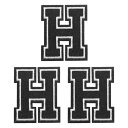 PATIKIL アイロン文字パッチ3パックシェニール文字パッチジーンズ衣類バッグ帽子シャツクラフト修理用刺繍パッチ黒アルファベットH