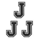 PATIKIL アイロン文字パッチ3パックシェニール文字パッチジーンズ衣類バッグ帽子シャツクラフト修理用刺繍パッチ黒アルファベットJ