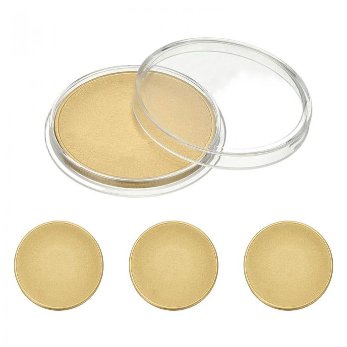 工藝用品 - PATIKIL 彫刻用40mm空白コイン 4個 真鍮コイン空白ス レー ザー彫刻空白ス カスタムチャレンジコイン メタルディスクタグ サークルラウンドスタンピングプレート グリッターフロスト 金色