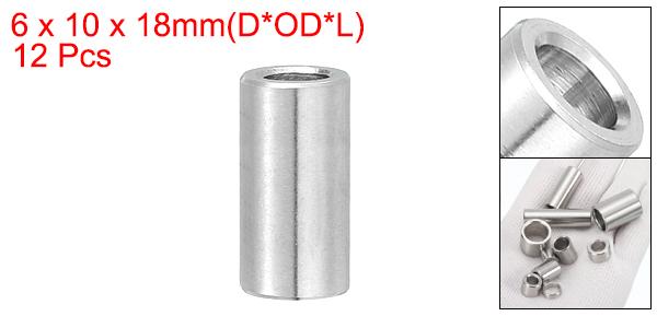 PATIKIL 12個 ステンレススペーサー 6mm 内径x 10mm 外径x 18mm 高さ304ステンレス...