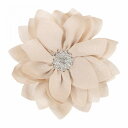 PATIKIL 女性用優雅な花ブローチピン ウェディングパーティーギフトスーツ服帽子ドレス コートアクセサリー用布フラワーフローラルクリス タルブローチラ ペル...