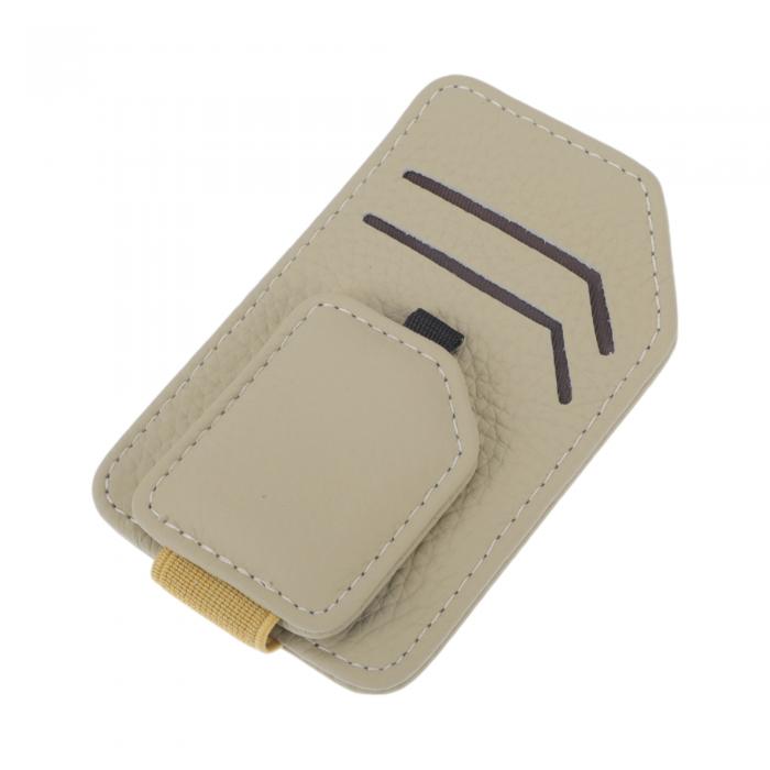 Hihaha 車用サングラスクリップ マグネット式 ユニバーサル サンバイザー眼鏡ホルダー クリップ PUレザ..