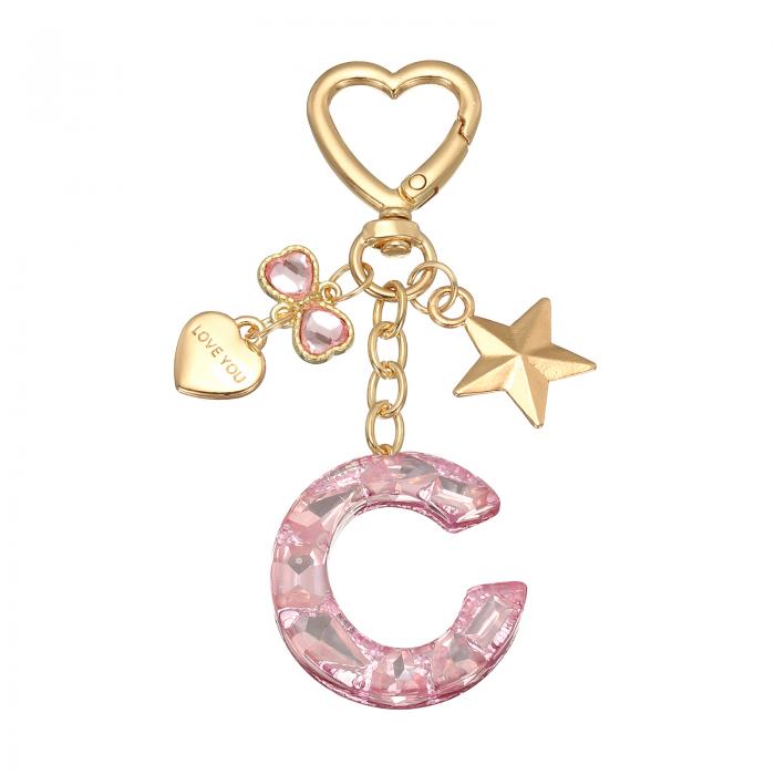 PATIKIL キーチェーン キーホルダー イニシャルレター かわいいデコレーション カップの飾り キーチェーン装飾 バックパック ハンドバッグ 財布用 レター...