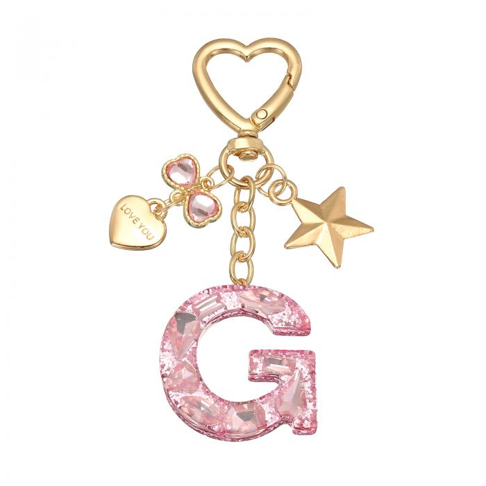 PATIKIL キーチェーン キーホルダー イニシャルレター かわいいデコレーション カップの飾り キーチェーン装飾 バックパック ハンドバッグ 財布用 レター...