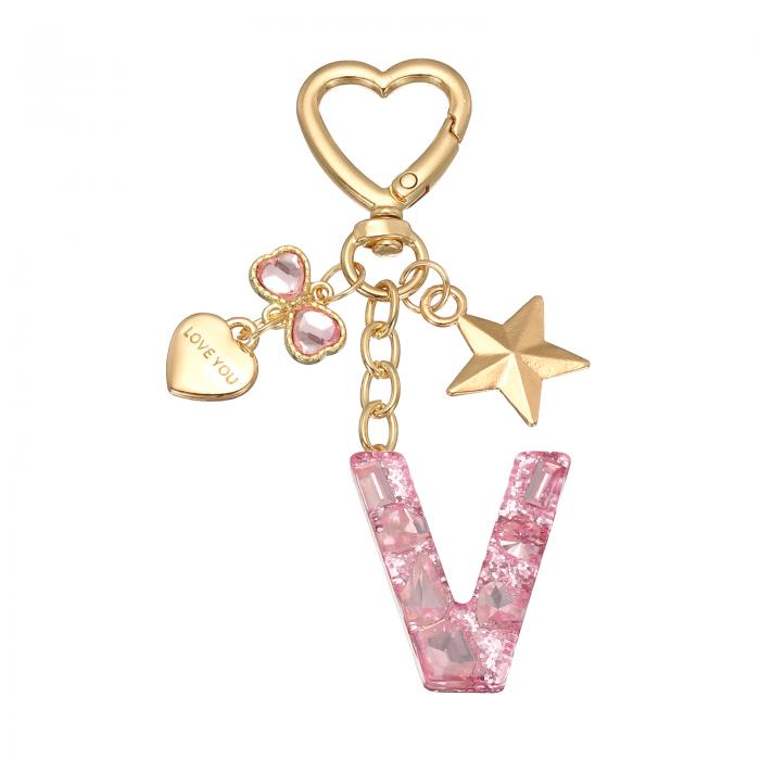 PATIKIL キーチェーン キーホルダー イニシャルレター かわいいデコレーション カップの飾り キーチェーン装飾 バックパック ハンドバッグ 財布用 レター...