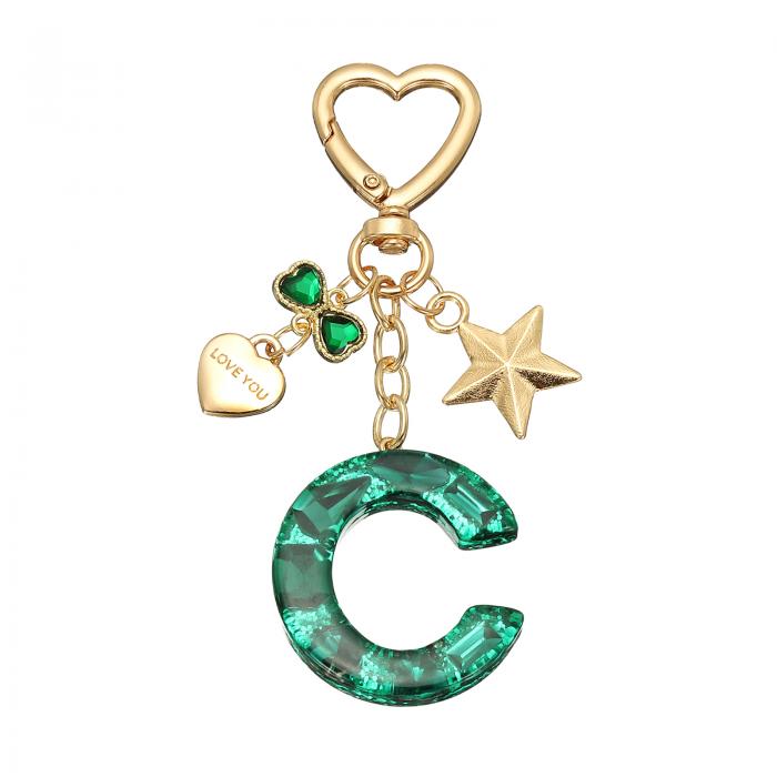 PATIKIL キーチェーン キーホルダー イニシャルレター かわいいデコレーション カップの飾り キーチェーン装飾 バックパック ハンドバッグ 財布用 レター...