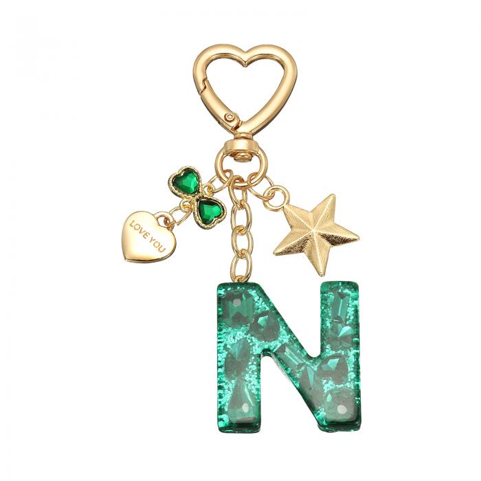 PATIKIL キーチェーン キーホルダー イニシャルレター かわいいデコレーション カップの飾り キーチェーン装飾 バックパック ハンドバッグ 財布用 レター...