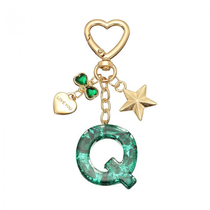 PATIKIL キーチェーン キーホルダー イニシャルレター かわいいデコレーション カップの飾り キーチェーン装飾 バックパック ハンドバッグ 財布用 レター...