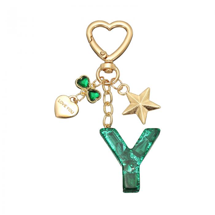 PATIKIL キーチェーン キーホルダー イニシャルレター かわいいデコレーション カップの飾り キーチェーン装飾 バックパック ハンドバッグ 財布用 レター...