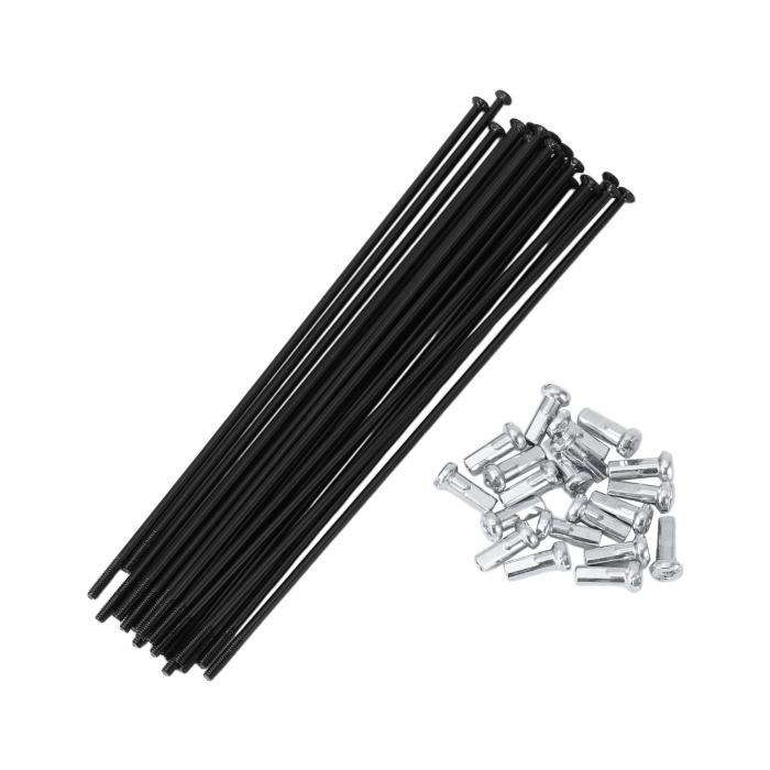 Motoforti 20セット14G ストレートプル自転車スポーク 127mm ストレートプル自転車ホイールスポーク 炭素鋼ブラック(4)