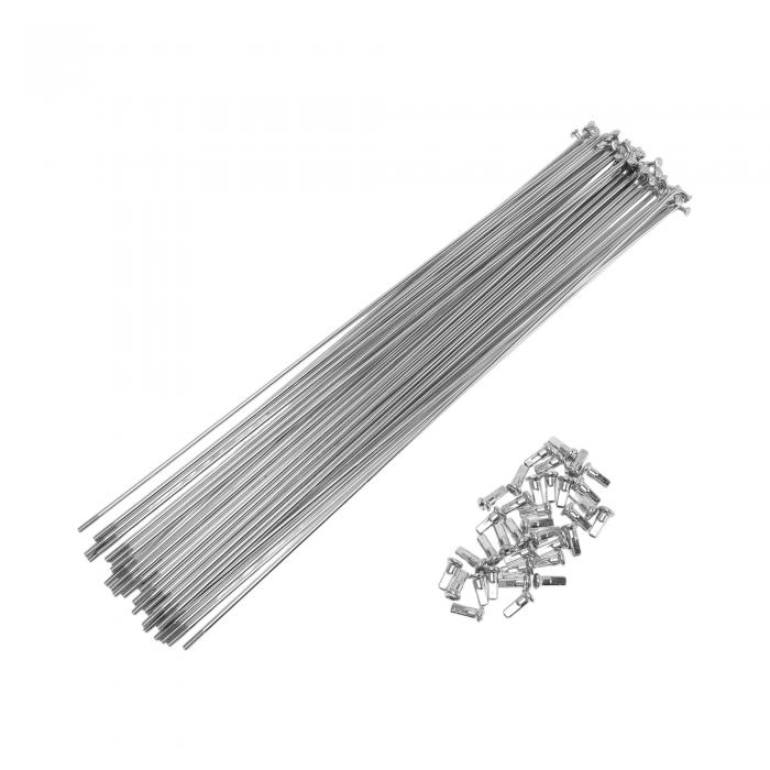 Motoforti 36セット 12G自転車スポーク 289mm自転車ホイールスポーク 45鋼亜鉛メッキ シルバートーン(4)