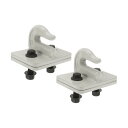 A ABSOPRO トラクターバケットフック フロントトラクターアクセサリー バケットグラブフック メタル 107.5x82mm ホワイト 7.5トン 4本のボ...