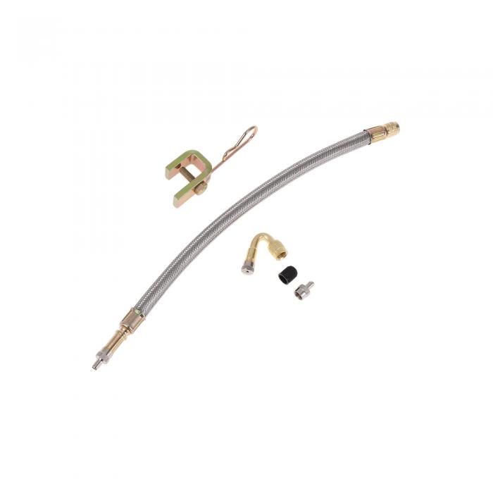 ACROPIX 1セット 45度の銅製 タイヤバルブ延長アダプター 柔軟なステンレス製 300mmタイヤバルブインフレーションアダプター 車両用 オートバイ用 RV用 トラック用 自転車用(4)