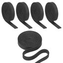 PATIKIL 8mm フラットレザーストラップ 1M 5ロール PUレザーストリップ 片面 DIY 工芸品作り ブレスレット 財布 ストラップ 宝石メイキング用 黒