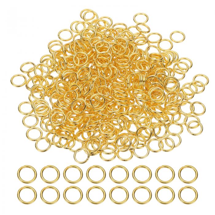 PATIKIL オープンジャンプリング、2000個10mm丸リング装飾ループコネクター、宝石メイキング用品DIYクラフトキーチェーンネックレスイヤリング、金トーン、1.4mm厚さ