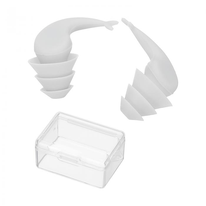 PATIKIL 水泳用イヤープラグ 大人用1ペア防水ソフトシリコン湾曲型スイムイヤープラグ 水泳 サーフィン 入浴用ウォータースポーツイヤープラグ グレー