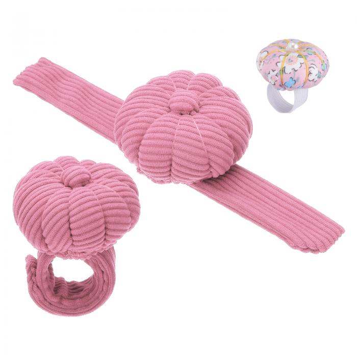 PATIKIL 手首用パンプキンピンクッション エラスティックストラップリング付きスナップピンクッション ..