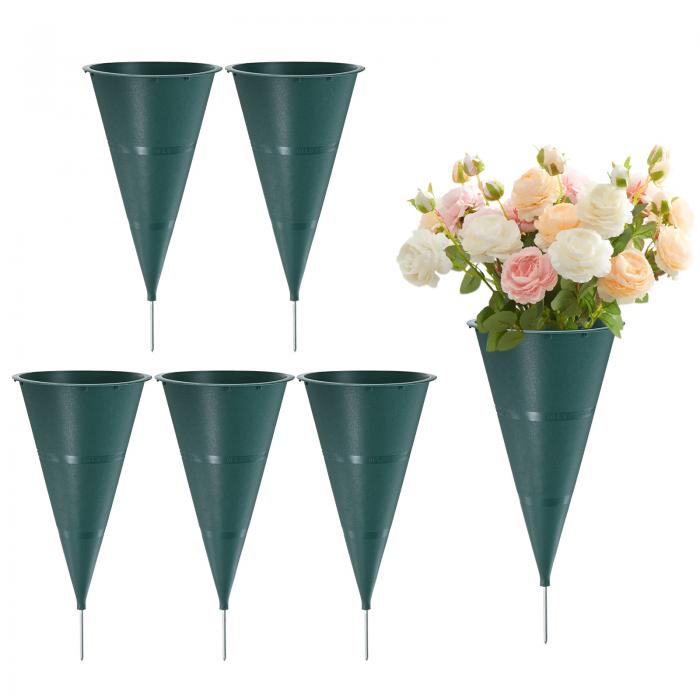 M METERXITY 6パック メモリアル花瓶 9.1インチ プラスチック製墓地用花瓶（すパいク付き） 墓地 装飾/..