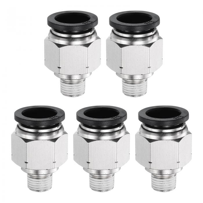 5個のプッシュ・トゥ・コネクト・フィッティング 1/2" チューブ OD x 1/8" N PT スレッド メール スト..