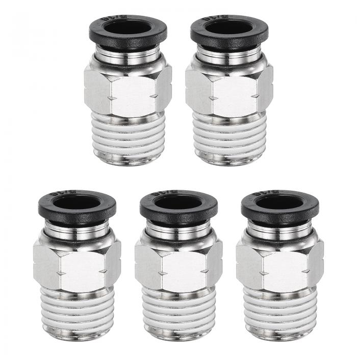 5個のプッシュ・トゥ・コネクト・フィッティング 5/16" チューブ OD x 1/4" N PT スレッド メール スト..