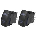 Motoforti LEDライトバー ユニバーサル 5ピン トグルロッカー SPST スイッチ ON/OFF ボタン 20A/12V 10A/24V 防水 車用 プラスチック 2個 ブルー