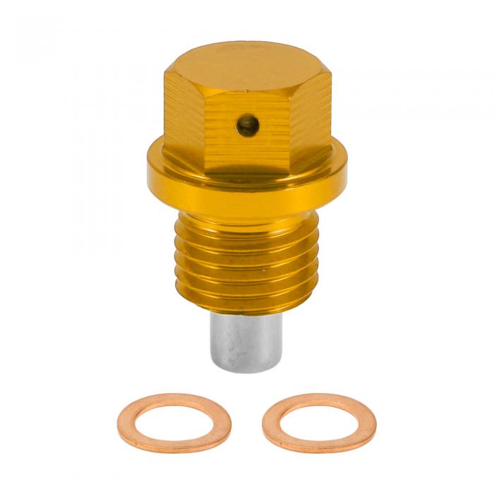 RATCHROLL 1セットのユニバーサルオイルドレインプラグアンチリークオイルパンドレンボルトスクリュースレッドリペアガスケット付きマグネティックゴールドトーンアルミニウム合金銅M14x1.5