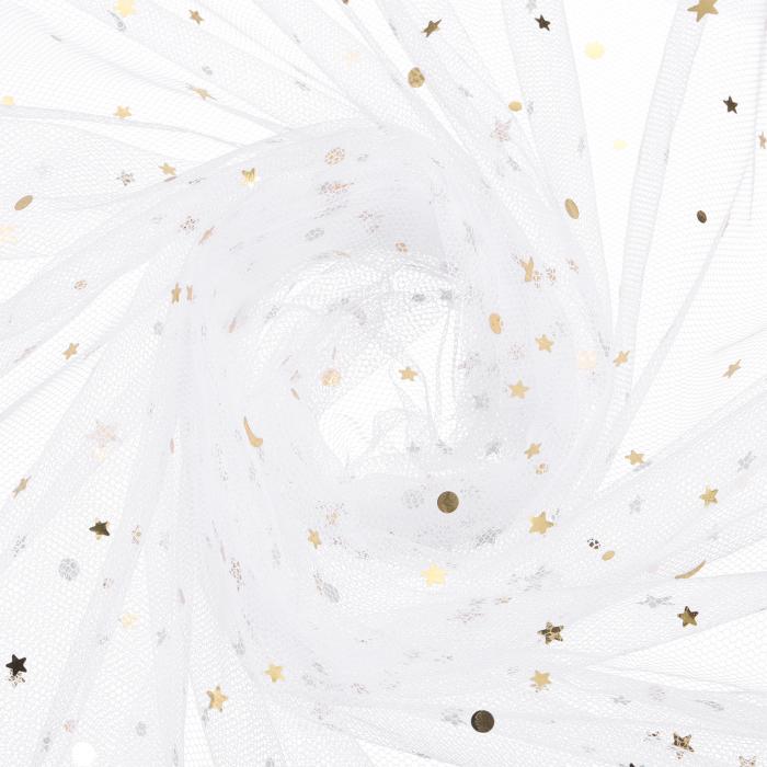 60" x 8.7ヤード チュールファ ブリック スタームーンシーケン チュールリボンロール 結婚式 パーティ..