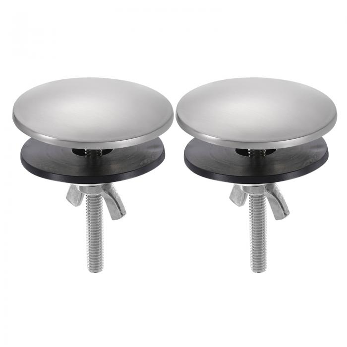 2個のキッチンシンクホールカバー ブ ラッシュドニッケル 2