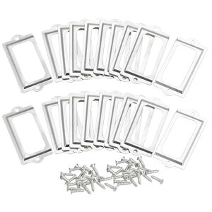 メタルラベルホルダー 70x3 3 mm 20個 ファイル名カードタグラベルホルダーフレーム オフィス 図書館 ドロワー 戸棚 シェルフ用 シルバートーン