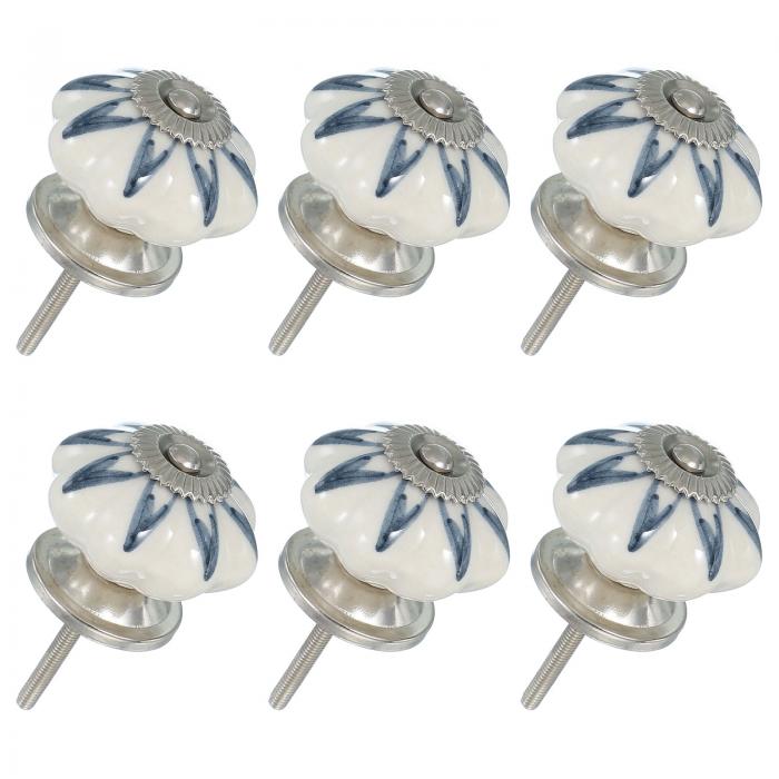 6パックのセラミックノブ パンプキンセラミックキャビネットドロアノブ レトロ装飾用ドレッサープルハ..