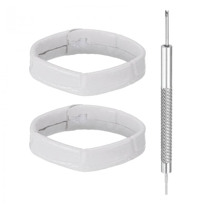 2個 レザーウォッチバンドループ20mm交換用ウォッチバンドキーパーウォッチストラップホルダーリテーナ..