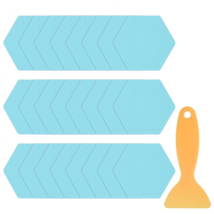 24個 滑り止めバスタブステッカーセット3.15"六角形シャワーフロアステッカーPEVA防滑粘着アップリケ付..