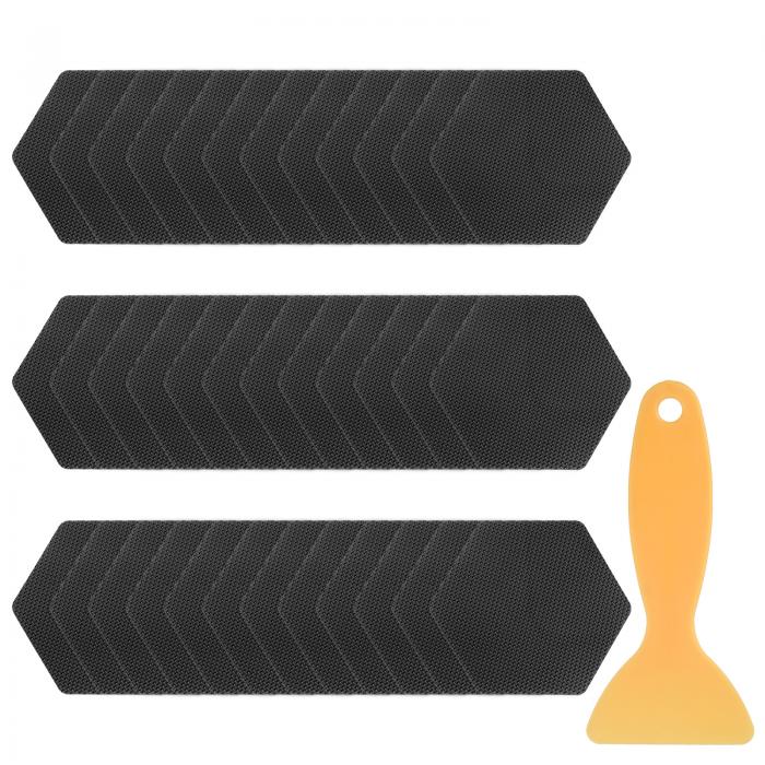 36個 滑り止めバスタブステッカーセット3.15"ヘキ サゴンシャワーフロアステッカーPEVA防滑粘着アップ..