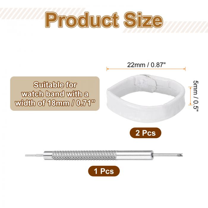 2個 レザーウォッチバンドループ18mm交換ウォッチバンドキーパーウォッチストラップホルダーリテーナーリストウォッチストラップファスナーリング ホワイト
