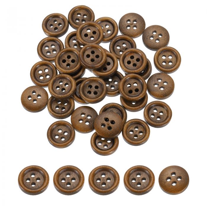 木製ボタン 50個 12.5mm(1/2