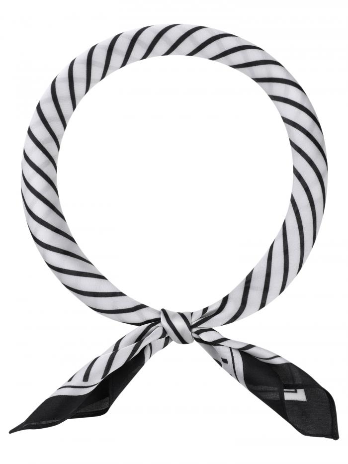 Elerevyo レディース ストライププリント スクエアスカーフ 20.9x20.9インチ サテン シルキー ネックス..