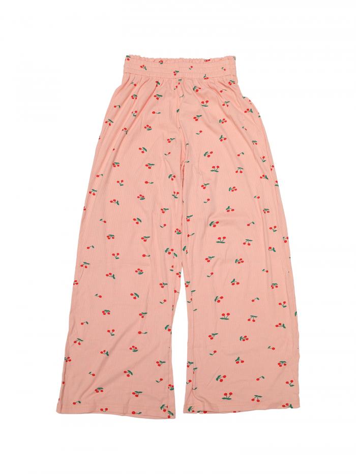 cheibear レディース パジャマ ボトムス パラッツォプリント ラウンジ 伸縮性ウエスト スリープウェア ゆったり ワイドレッグパンツ ピンク M