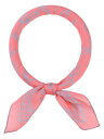 Elerevyo Women's Floral Printed Blended Cotton Scarves, 21.7x21.7" Small Square Flowers Headscarf Neckerchief Leaf-Coral Pink