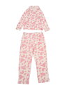 cheibear レディース 授乳パジャマセット コットン 花柄 ヒョウ柄 長袖 伸縮性ウエストパンツ 産後 授乳 ラウンジウェア ピンク M|詳細画像