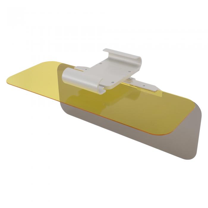 Motoforti 車用サンバイザー 2 in 1 昼夜兼用 サンバイザーエクステンダー 輝き/紫外線/迷光から保護 イエローアクリル 32cm / 12.6