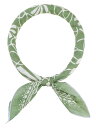 Elerevyo Women's Floral Printed Blended Cotton Scarves, 21.7x21.7" Small Square Flowers Headscarf Neckerchief Abstract Flower-1-Olivine Green