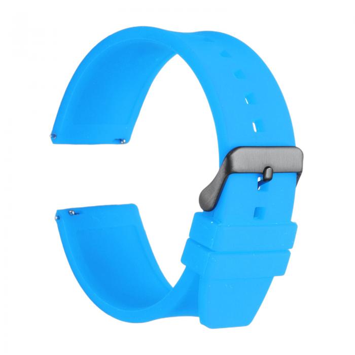 24mm シリコンウォッチバンド クイックリリース 柔軟で柔らかいラバーウォッチストラップ ステンレスス..