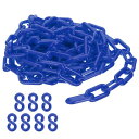 PATIKIL ブループラスチックチェーン 16フィート8mm安全バリアチェーン クラウドコントロール 列線 駐車場 フェンス ゲート コンサート 建設現場 装飾用
