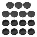 PATIKIL 38 mm/1-1/2インチ プラスチックホールプラグ、15個パック フラッシュタイプ ラウンドプラグ スナップインホールパネルチューブ キッチンキャビネット家具 フェンスポスト パイプインサートエンドキャップ 黒