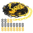 PATIKIL プラスチックチェーンリンク 45フィート 安全チェーン イエロー/黒 プラスチックチェーン バリア クラウドコントロール 列線 駐車場 フェンス ゲート コンサート用 大型プラスチックチェーンロング
