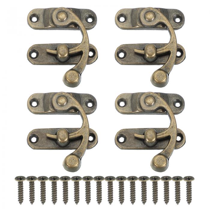 PATIKIL 木製ボックスハスプラッチ41x36mm 4個ビンテージロッククラスプス イングアームラッチフックハ..